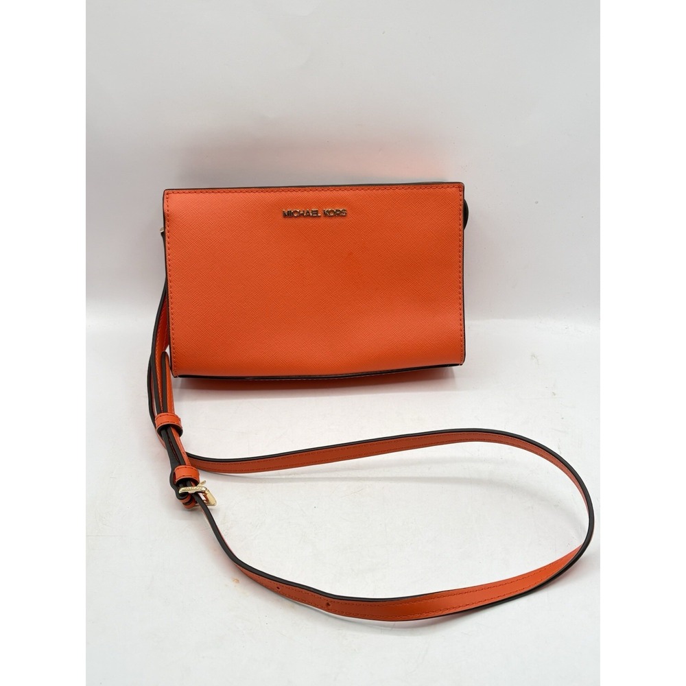 MICHAEL KORS Orange Sheila Small East West Top Zip Shoulder Crossbody Bag NWOT